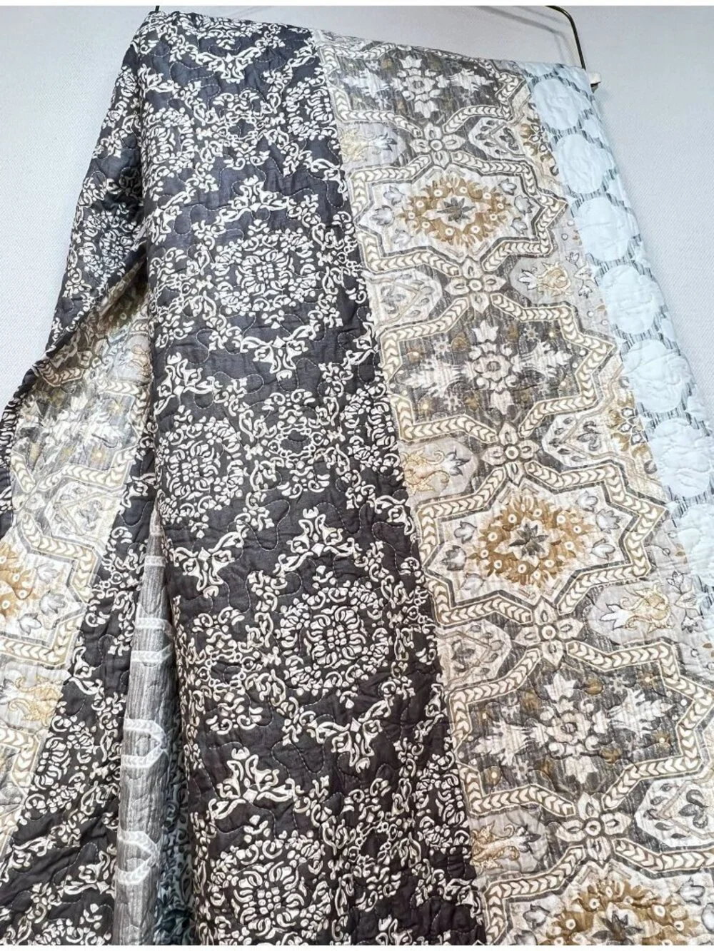 Reversible Kantha Quilt Bedspread Blanket Multicolor King Paisley Floral Bedding